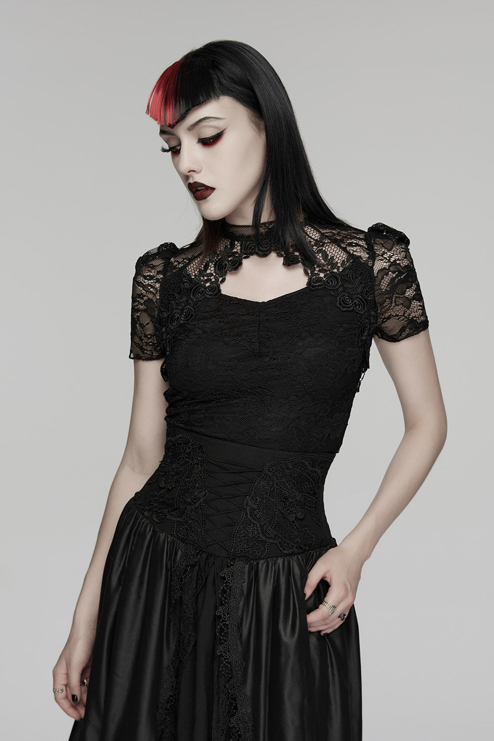 lace cap sleeve top