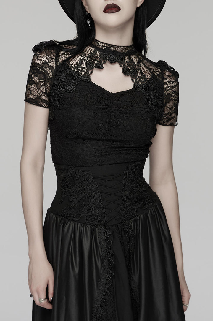lace-up gothic top
