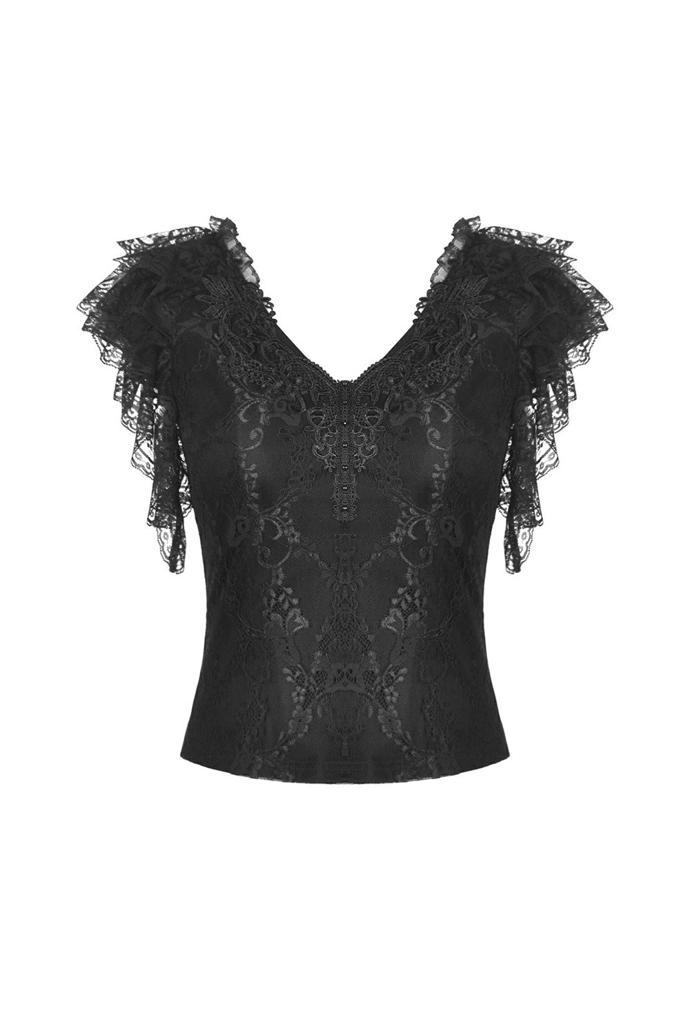 short sleeve lace embroidered top