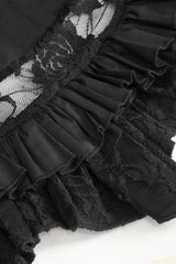 vintage inspired gothic lace-up blouse