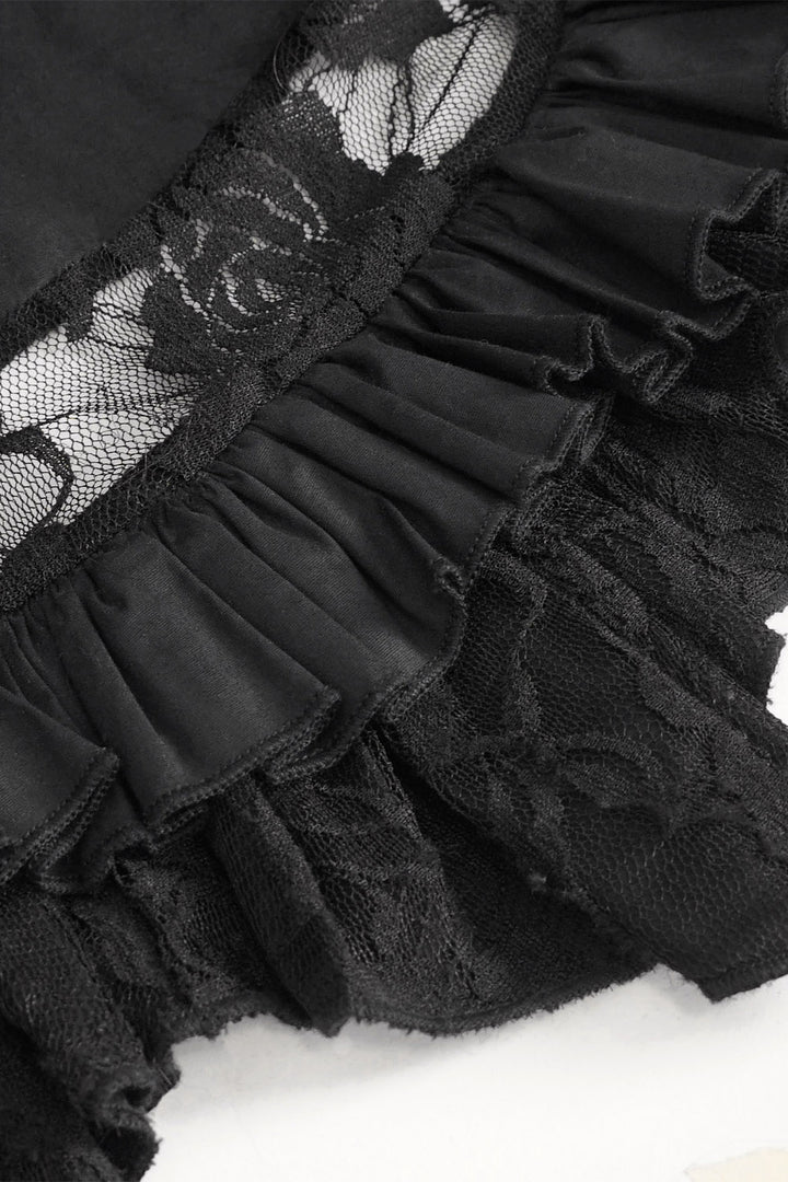 vintage inspired gothic lace-up blouse