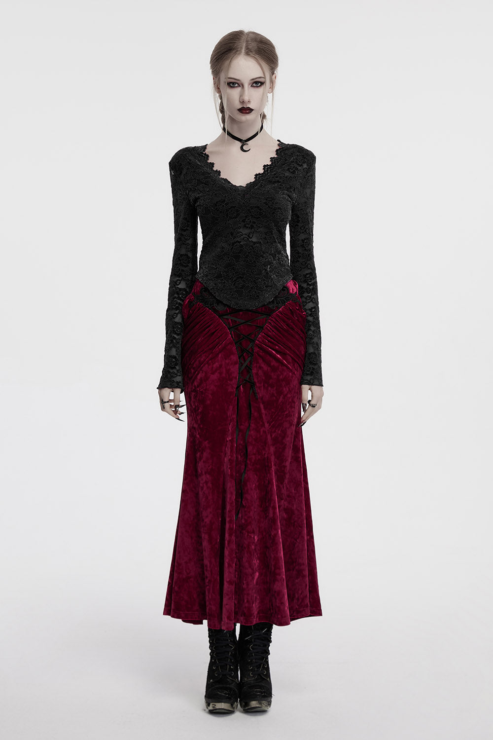 deep v-neckline gothic blouse