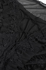 lace embroidered gothic mesh long sleeve flared top by devil fashion