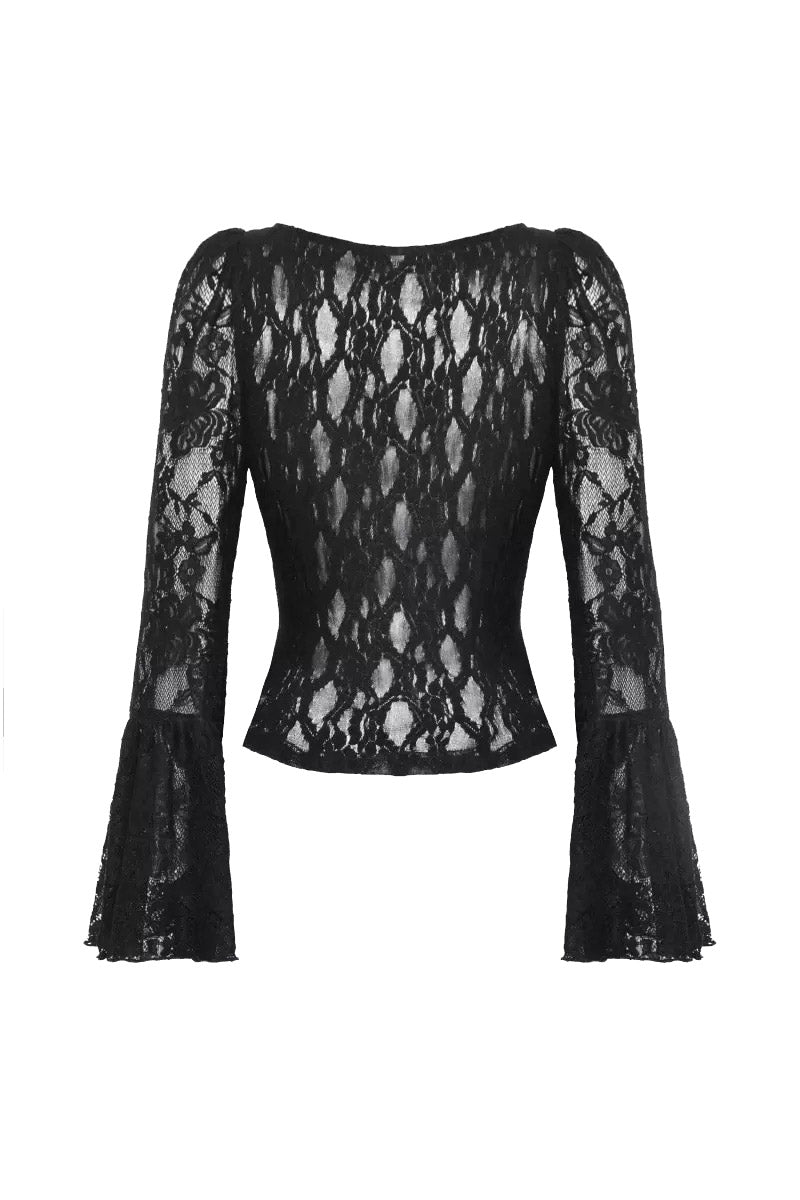 flared sleeve lace gothic blouse