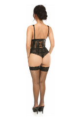 Lavish Black Fishnet Underwire Open Cup Waist Cincher