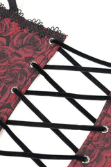 ruffled lace lace-up adjustable zip-up corset 
