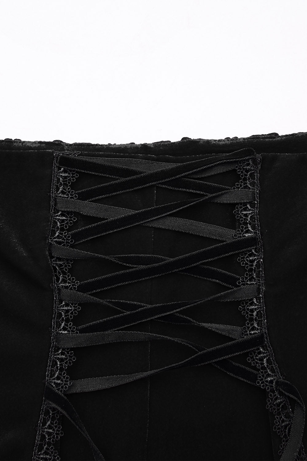 sexy womens embroidered lace floral black velvet leg slit skirt