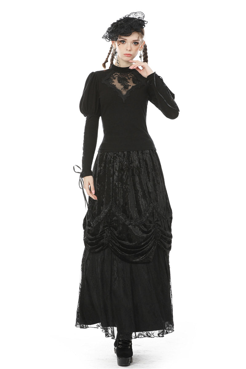 womens gothic top with corset sleeves