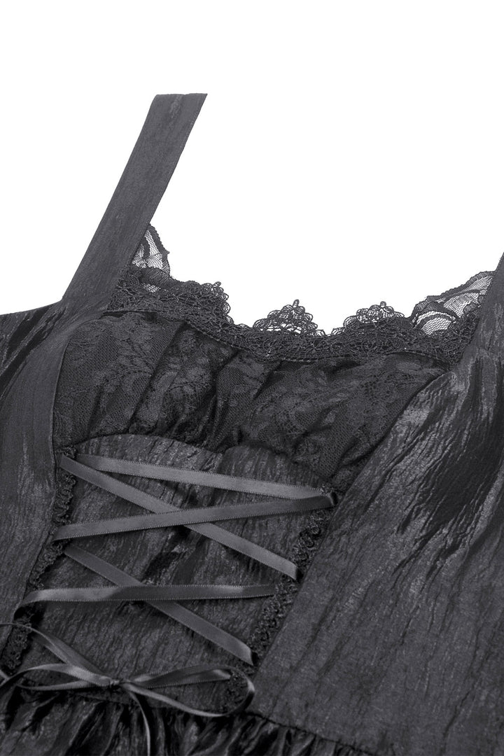 lace trim corset gothic bustle dress