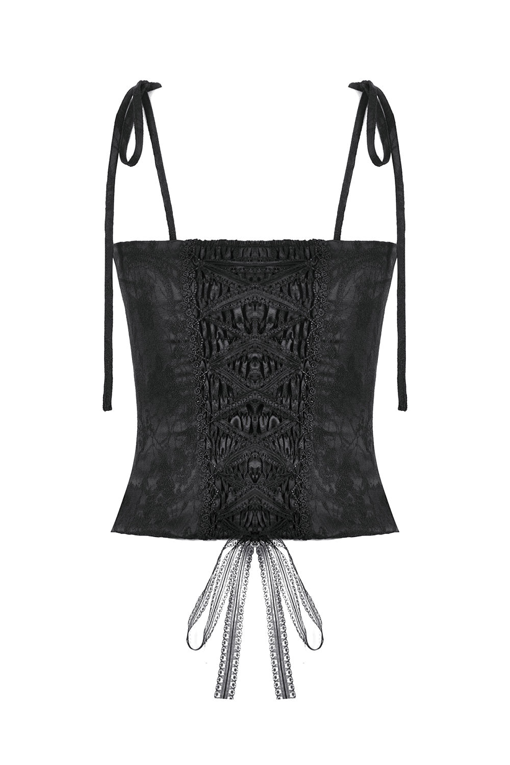 black Jacquard tank top 