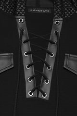 punkrave top lace up front detail