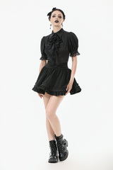 gothic lolita pointed collar puffed short sleeve shirt