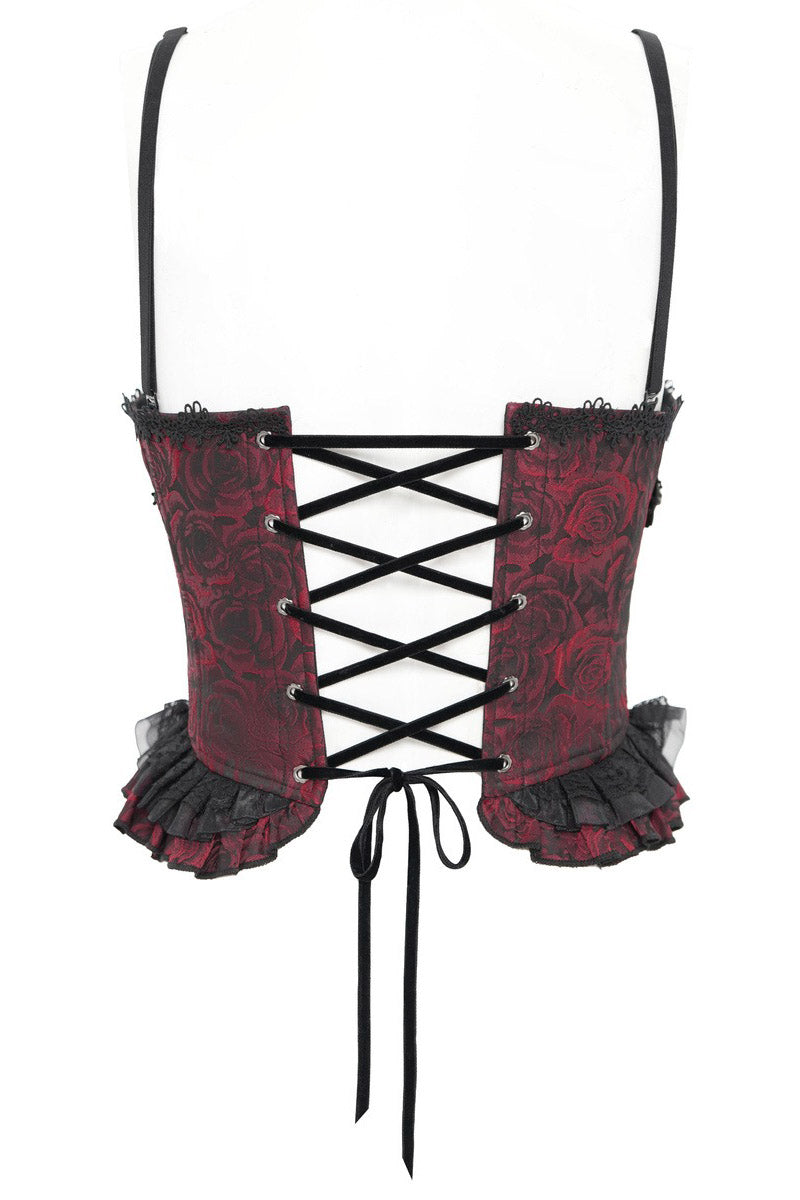 lace-up gothic corset bustier top 