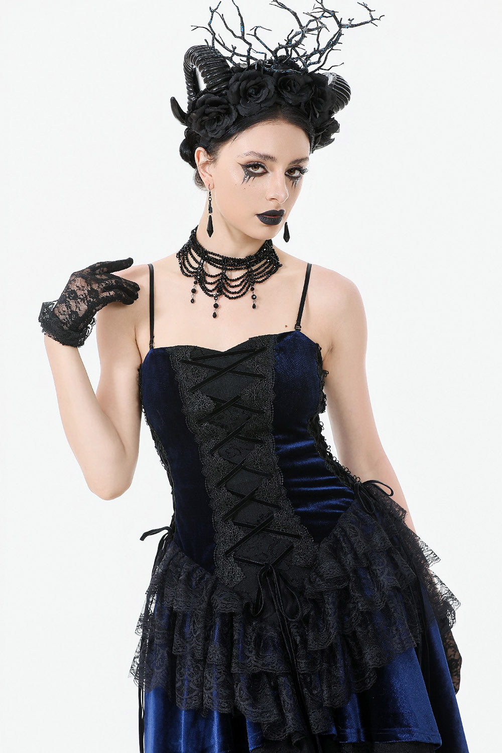 ruffled long maxi dress by dark in love