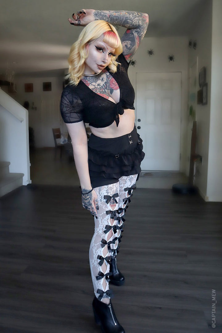 goth lolita lacey leggings