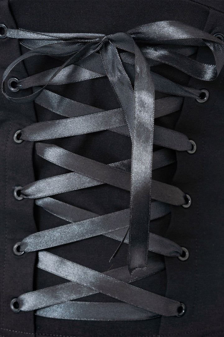 flared witchy black cotton long sleeve top by poizen industries 