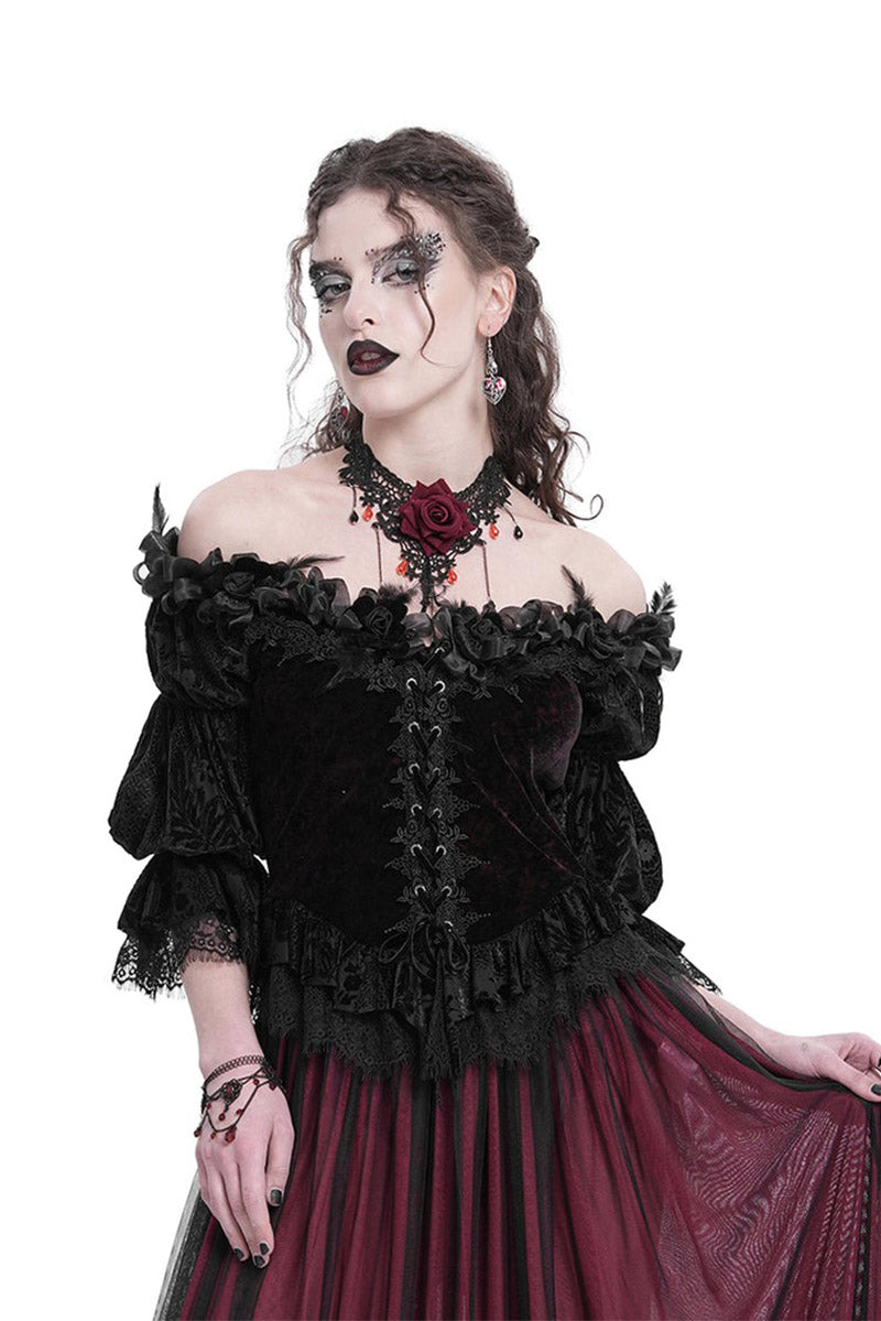 lace-up corset blouse