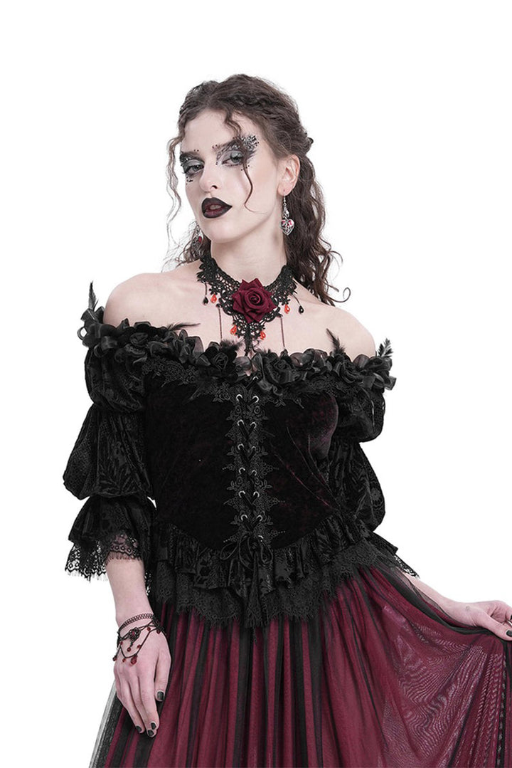 lace-up corset blouse