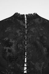 lace-up gothic plus size womens black lace vest by punk rave 