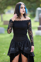 VampireFreaks emo lace sleeve womens witchy occult top