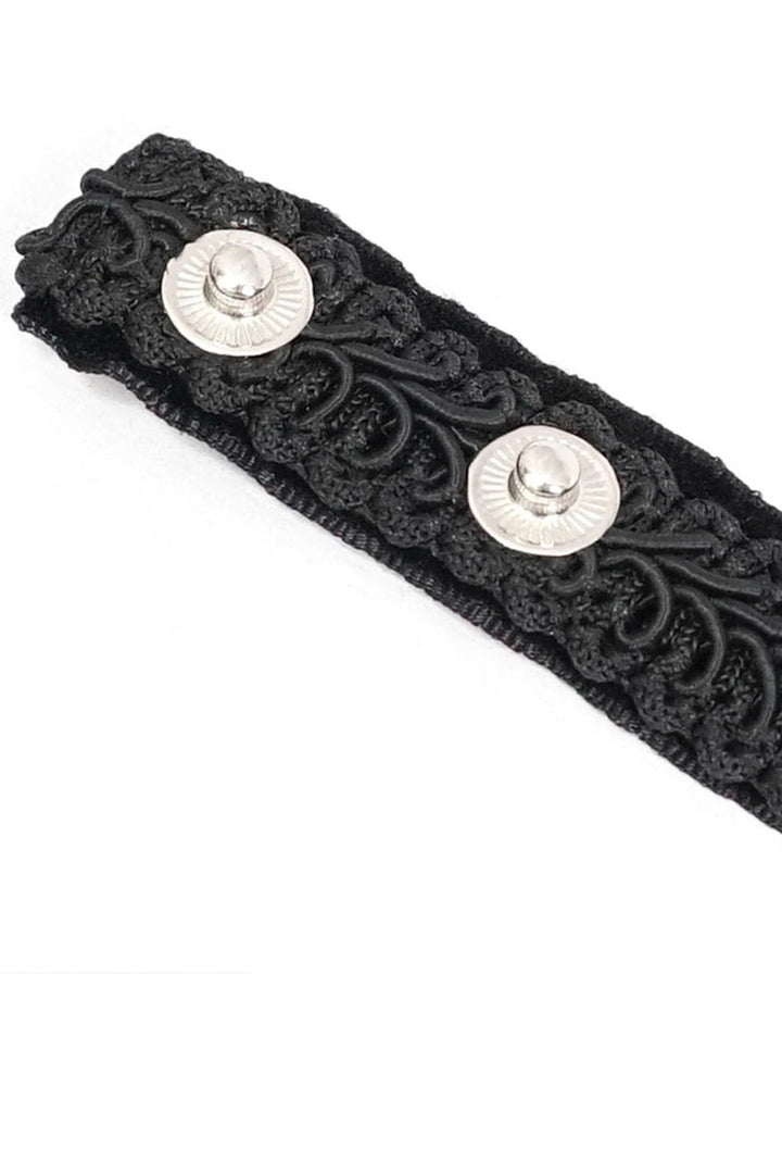 ornate lace ruffle cravat necktie with button close