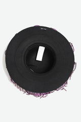 purple and black victorian goth embroidered hat