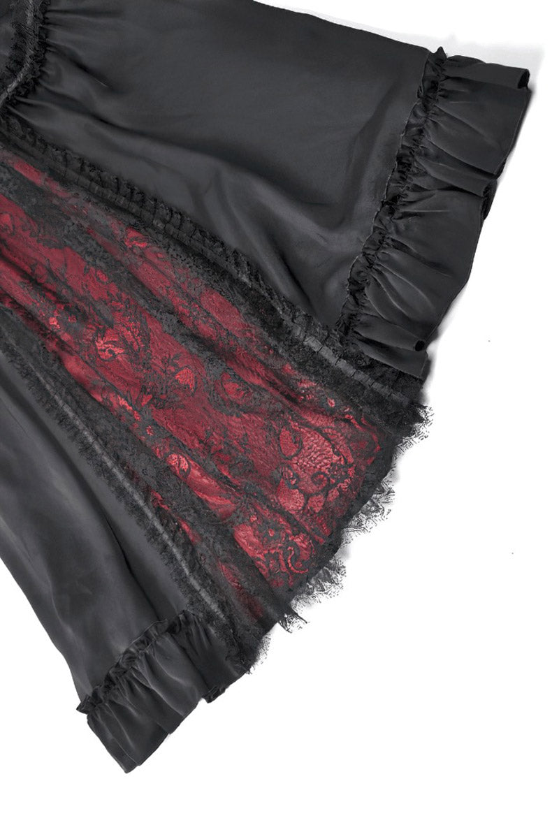 vampire goth red and black layered skirt with ruffle hem by dark in love