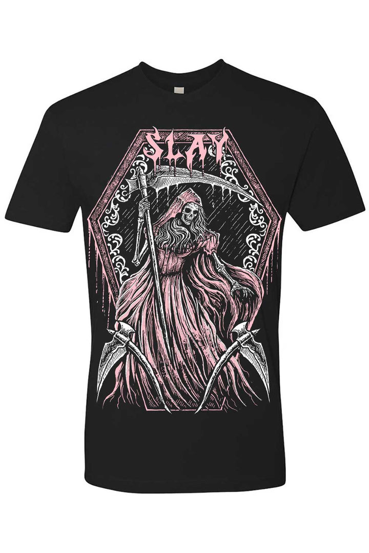 pink and white pastel goth grim reaper shirt