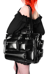 large gothic tote bag with pockets