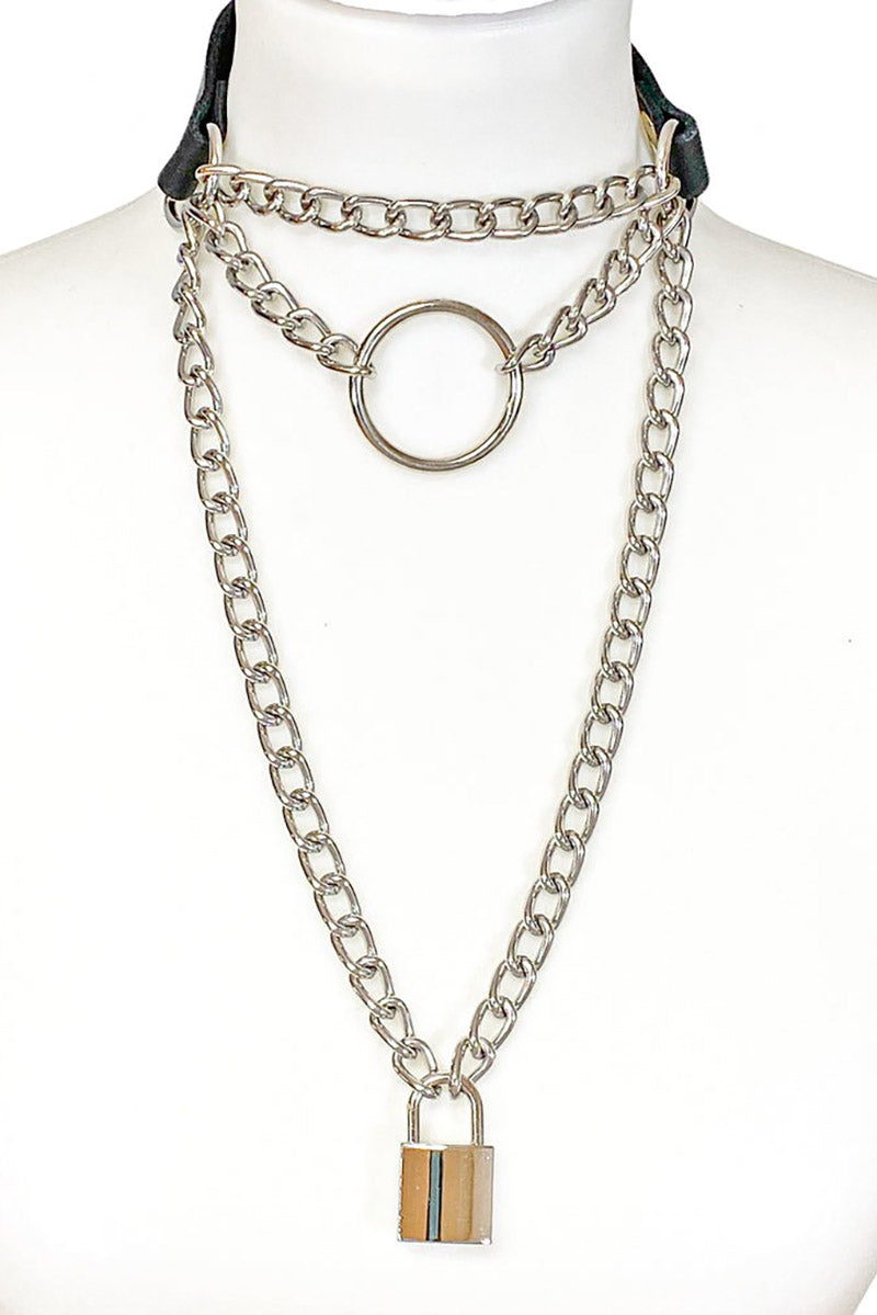 womens layered choker necklace