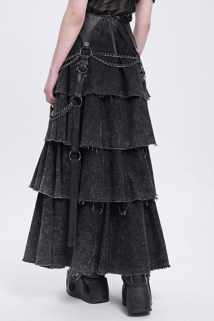 Swashbuckle Layered Lace-Up Skirt