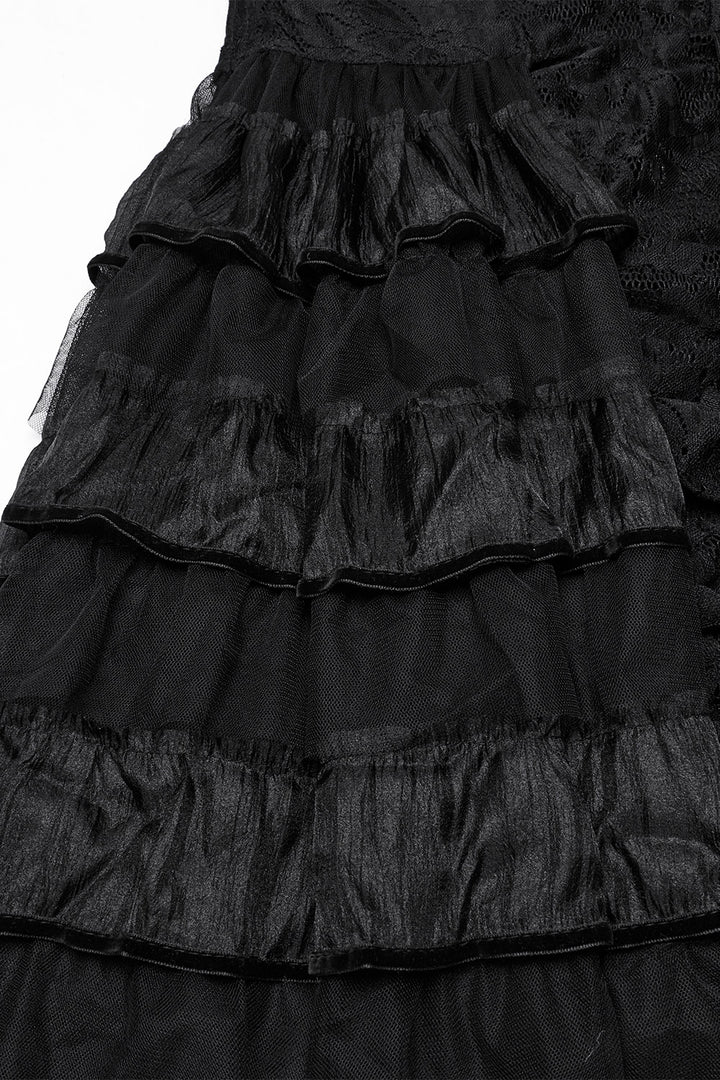embroidered maxi gothic dress