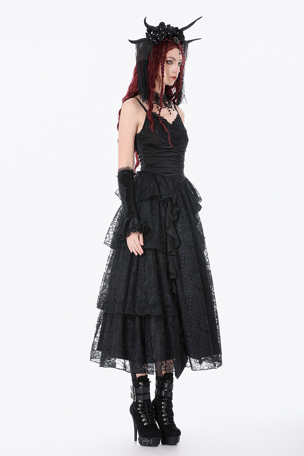 lace princess layered goth dress