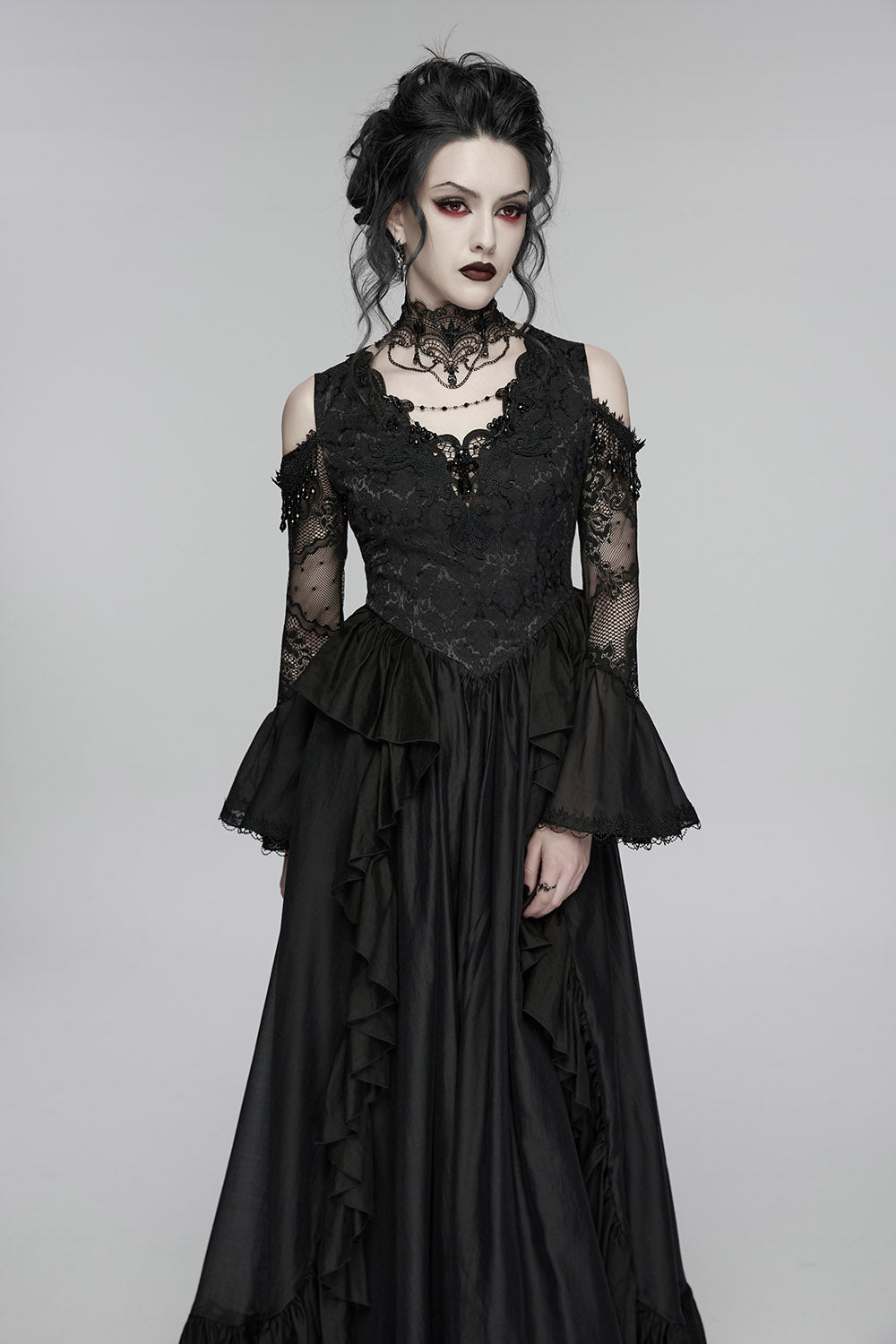 off shoulder lace dress