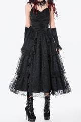 long layered lace dress