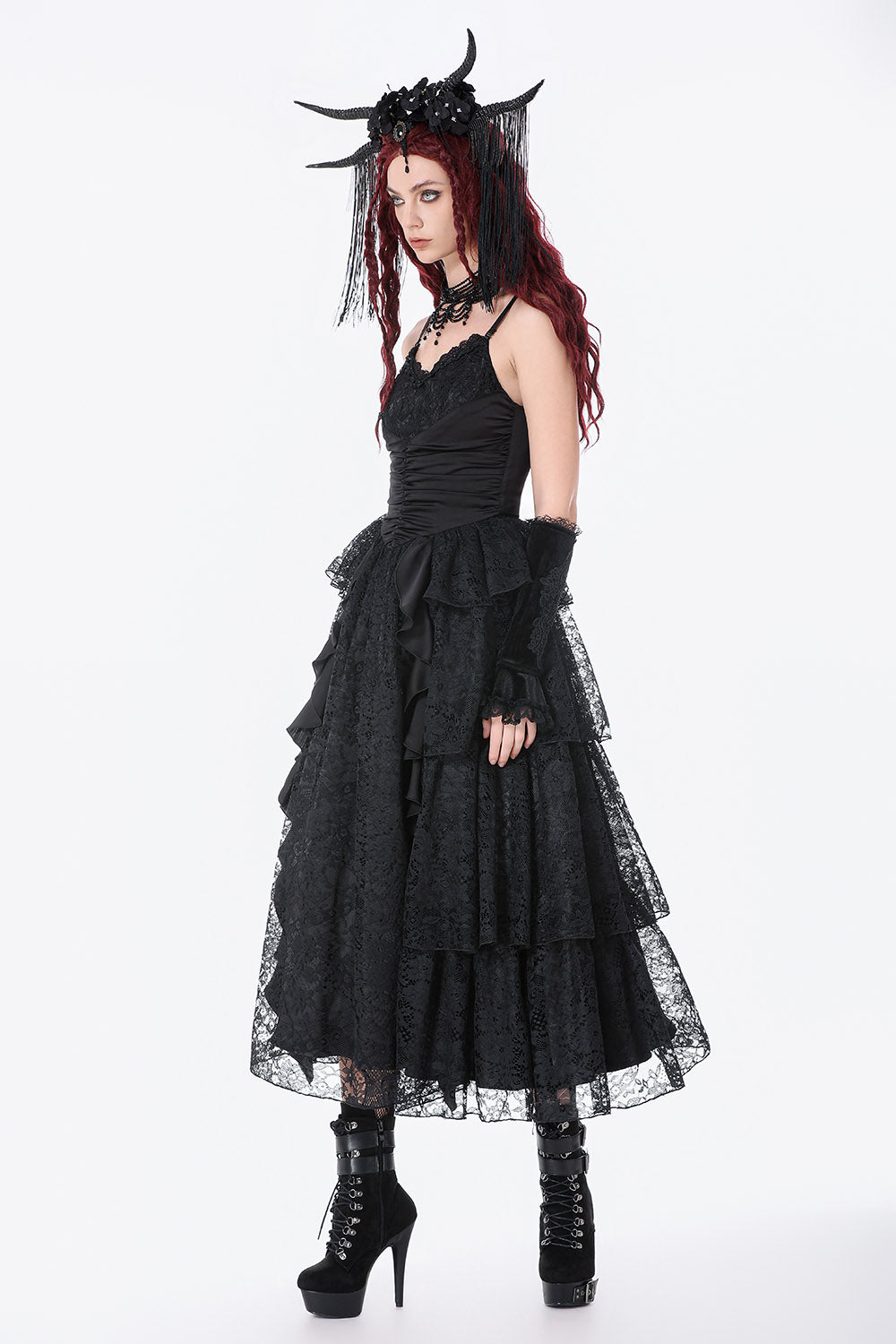 womens peplum layered lace dress