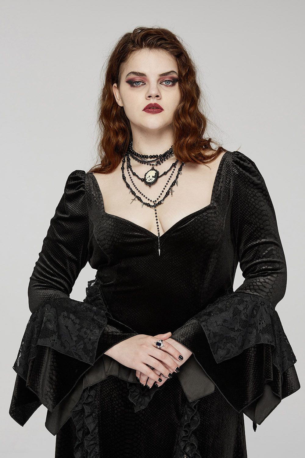 gothic layered necklace