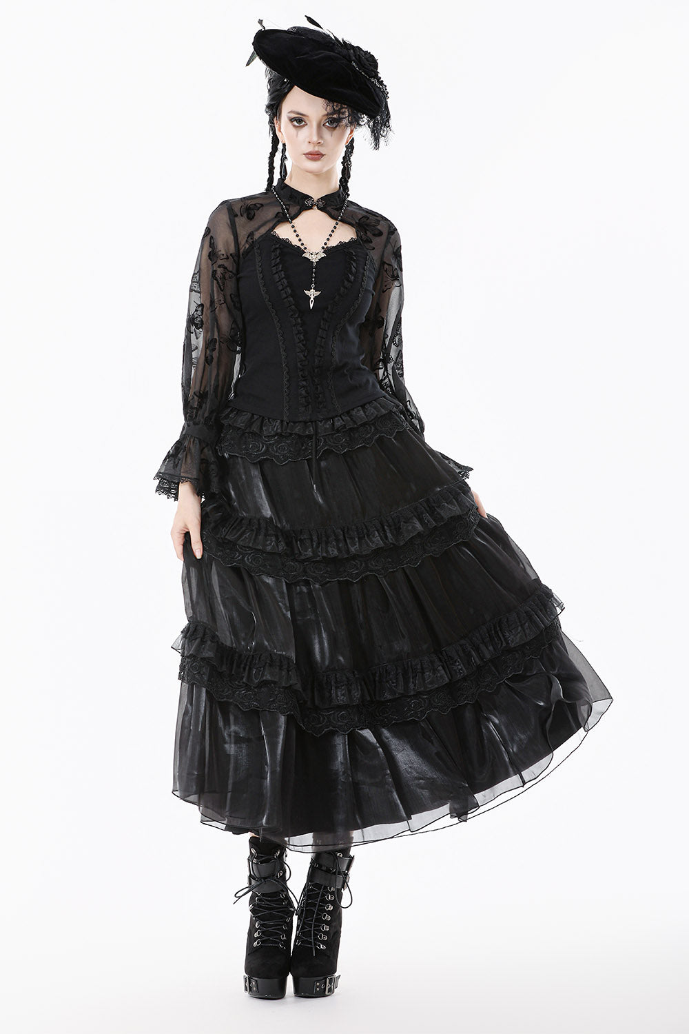 womens long goth skirt by dark in love
