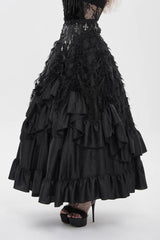 womens long textured gothic skirt