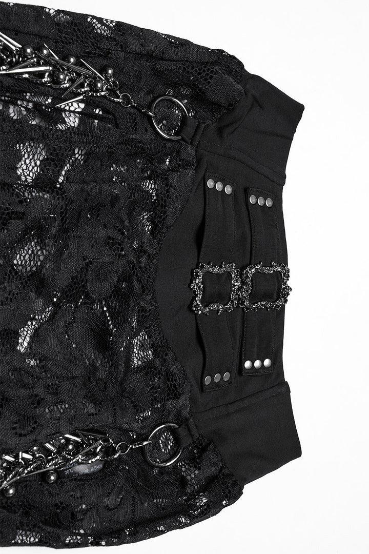 high-rise lace maxi dkirt