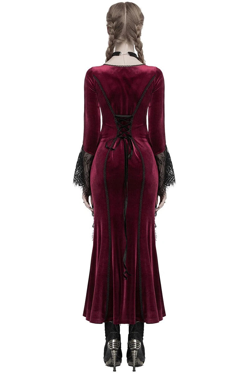 red velvet long maxi dress by punk rave 