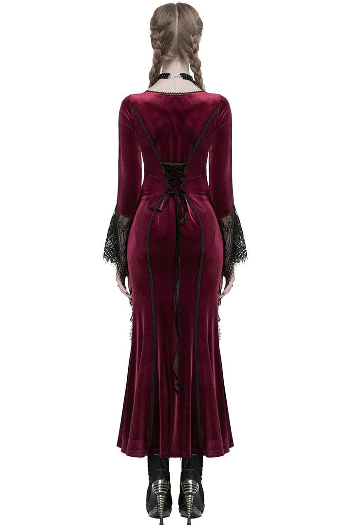 red velvet long maxi dress by punk rave 