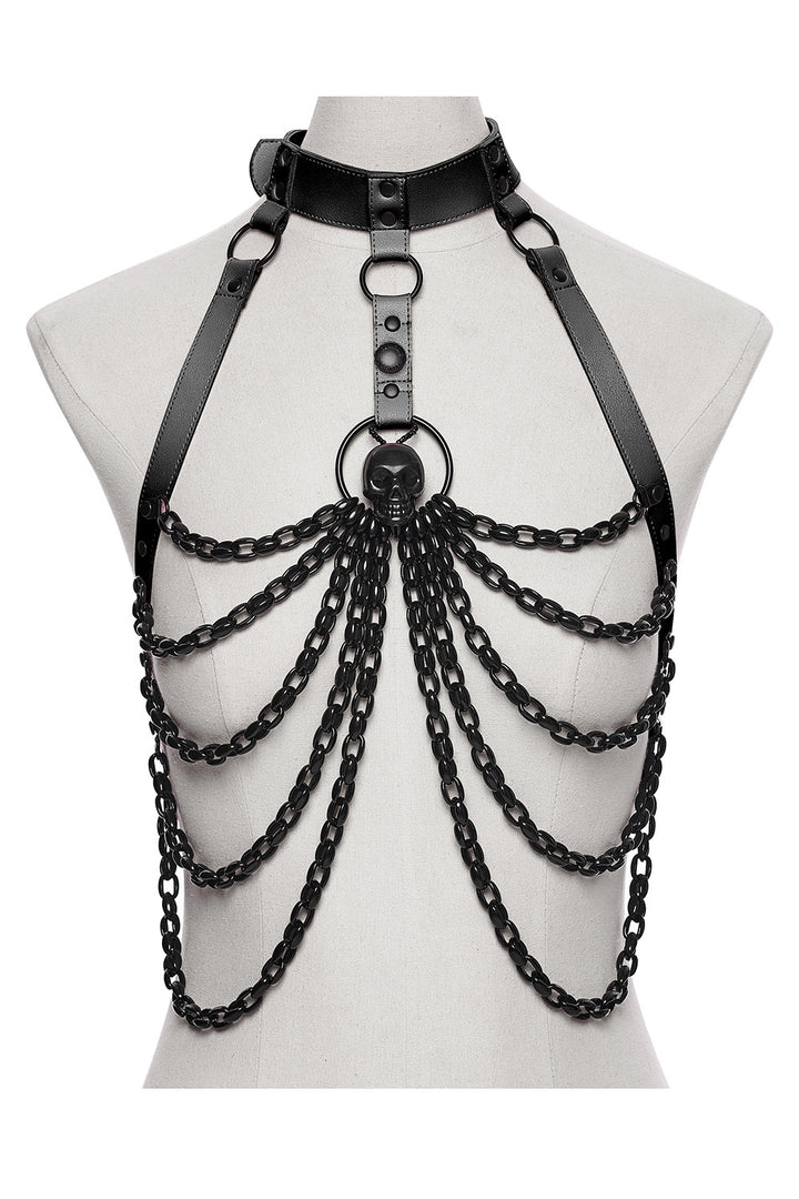 raver gothic chain harness
