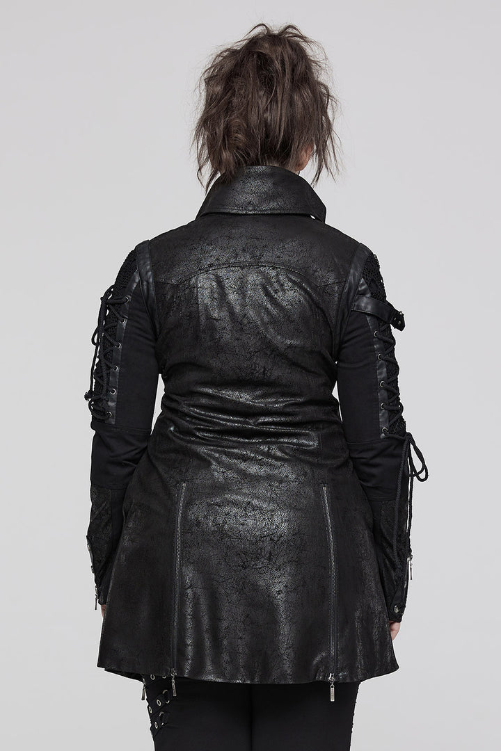 cyber gothic distressed womens jacket