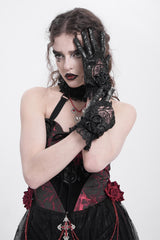 lace embroidered gothic gloves