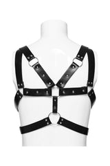 black punk mens o-ring chest harness