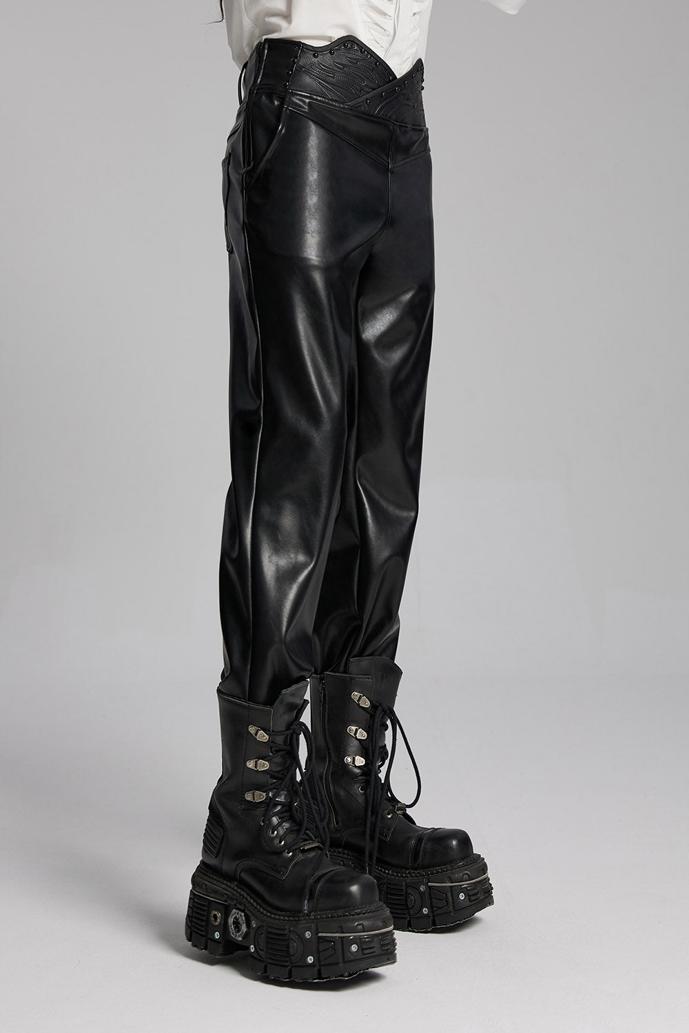 mens punk rock leather pants