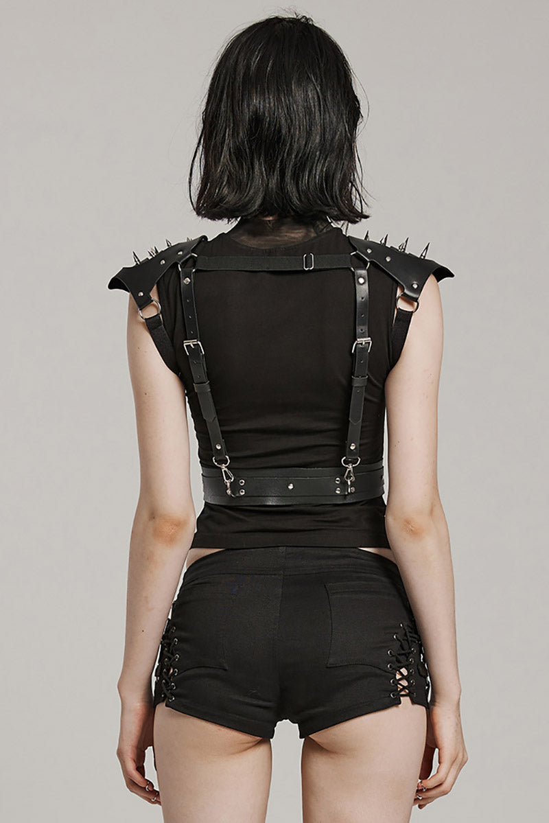 womens vegan leather body harness