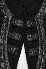punkrave womens lack eyelet lace up leg pants