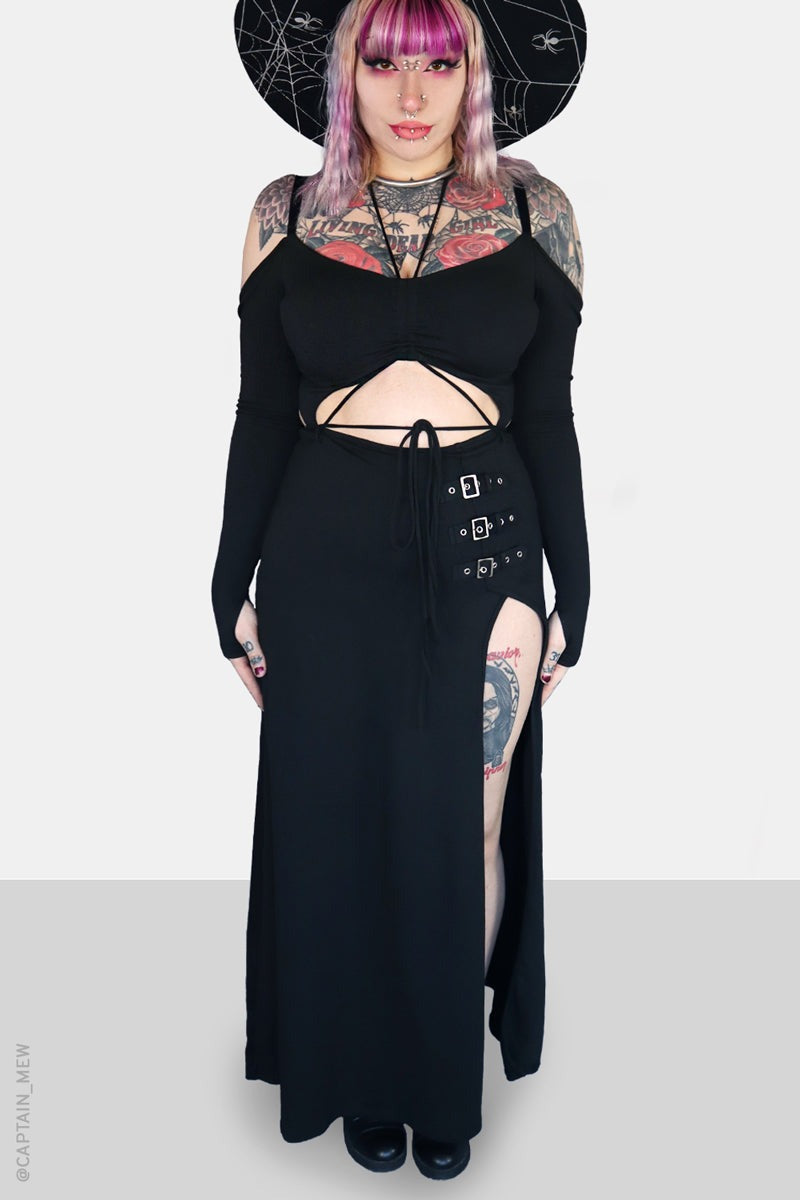 women cutout witchy dress